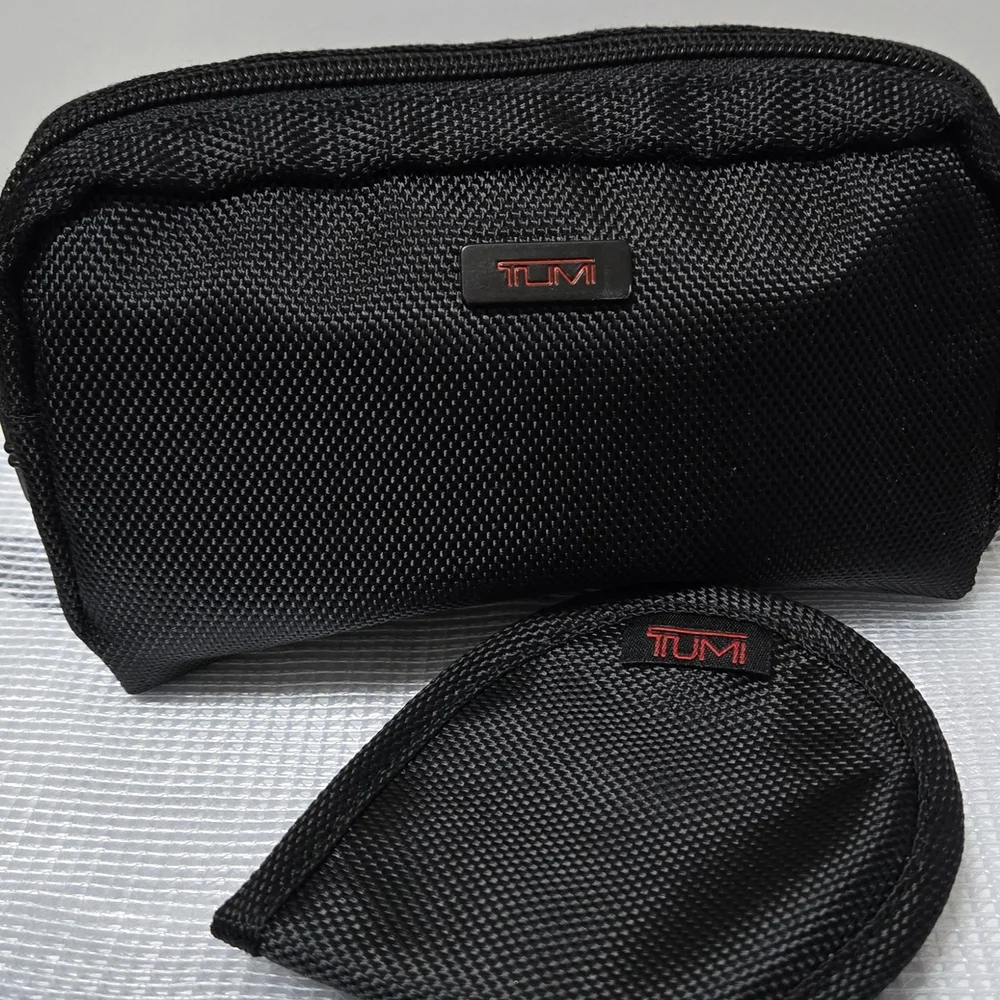 TUMI Black Travel Toiletry Bag Set